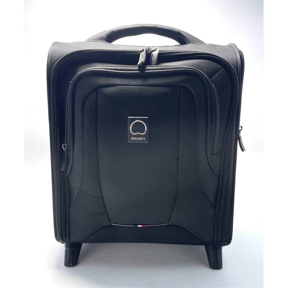 Delsey Paris Rolling Laptop Case Underseat Carry On Mobile Office Bag 16"x13"x9"